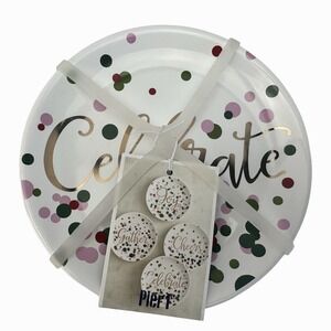 Pier 1 Imports Holiday Appetizer Small Bite 6" Plates Set Of 4
